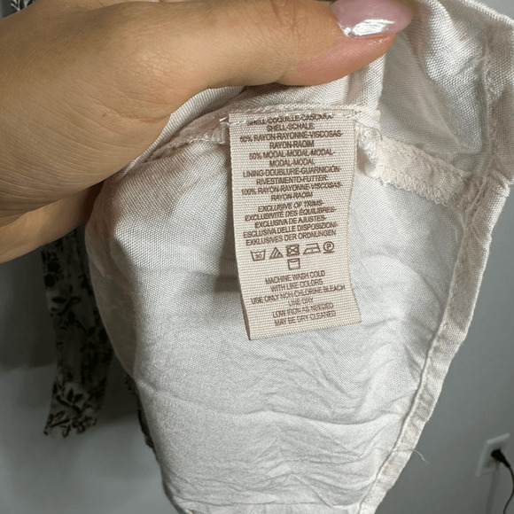 Free People Stealing Fire Mini Dress Ivory Combo floral long sleeve boho XS - Picture 5 of 6